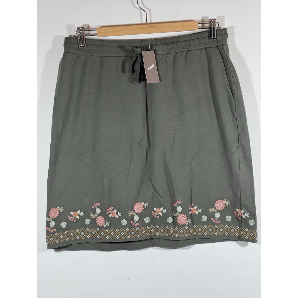 J Jill Embroidered Floral Skirt Womens S Boho‎ Cottagecore
